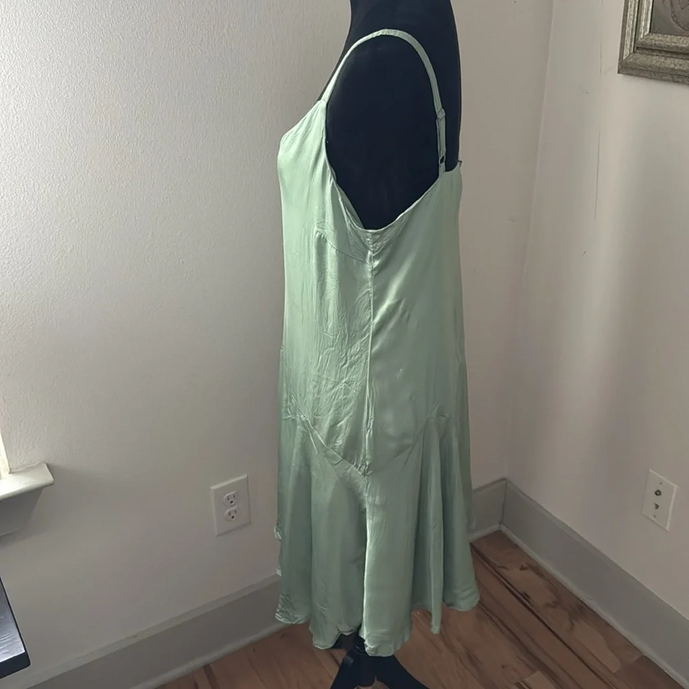 Corey Lynn Calter mint‎ green satin slip Elegant Slip Dress Sz M